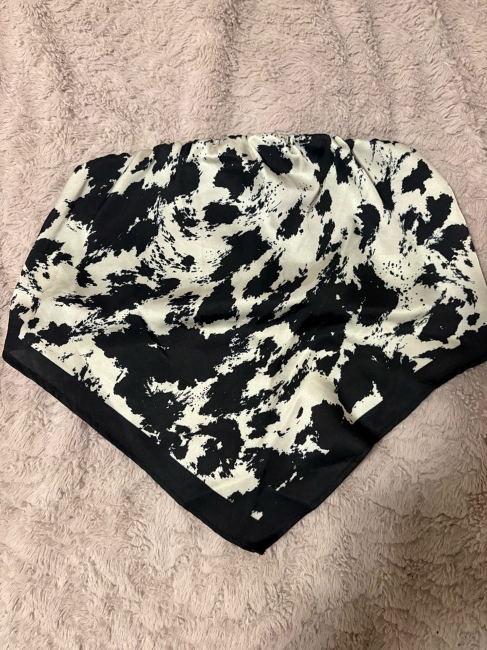 Black & White Abstract Print bandeau top